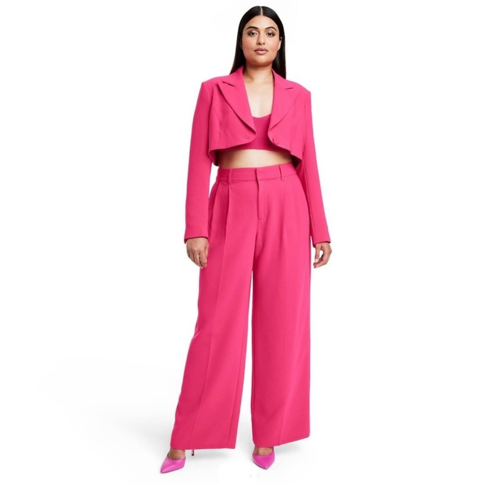 NWT Sergio Hudson X Target High-Waist wide leg pant in hot pink - S